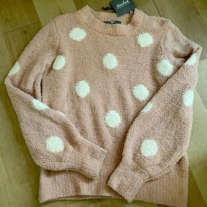 Marled Sweater S Chunky Polka Dot NEW